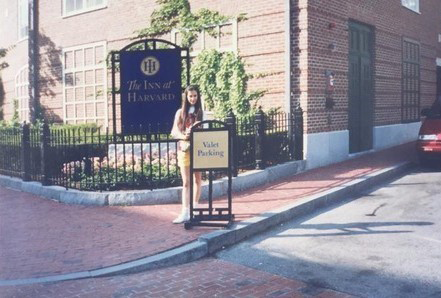 Donato visiting Boston and Harvard in her teen years.